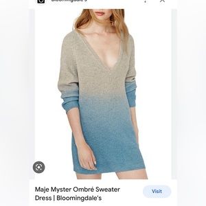 Maje Myster Ombré Sweater Dress Wool one size